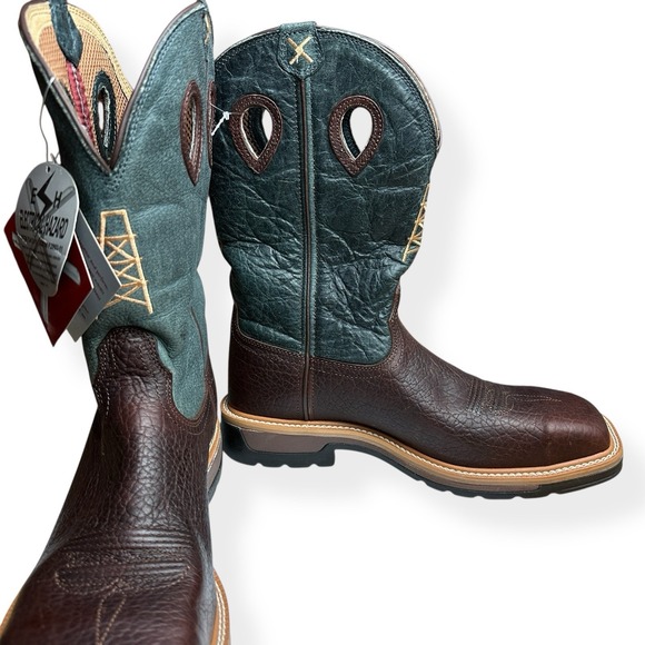 Twisted X 12" Steel Toe Lite Western Work Boots Blue Cognac Men's Size 10.5‎ D - Picture 12 of 16